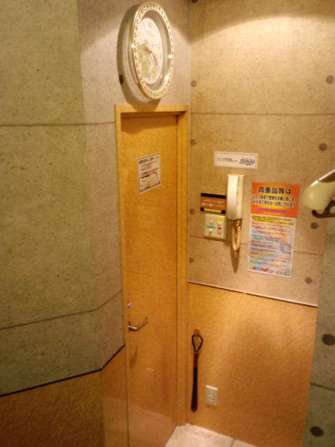 レンタルルーム ラナイ(新宿区/ラブホテル)の写真『10号室 ベッドの頭側から廊下に出る入り口。時計があるのがちょっと嬉しい。』by ニューロン