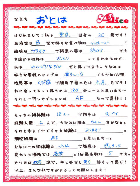 おとは 究極の素人専門店Alice-アリス-(デリヘル)