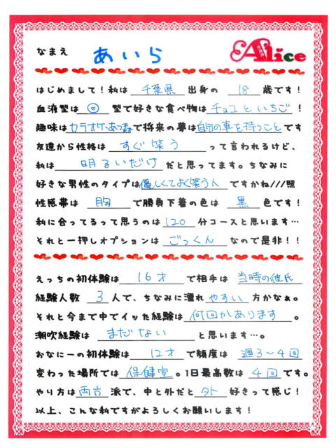 あいら 究極の素人専門店Alice-アリス-(デリヘル)