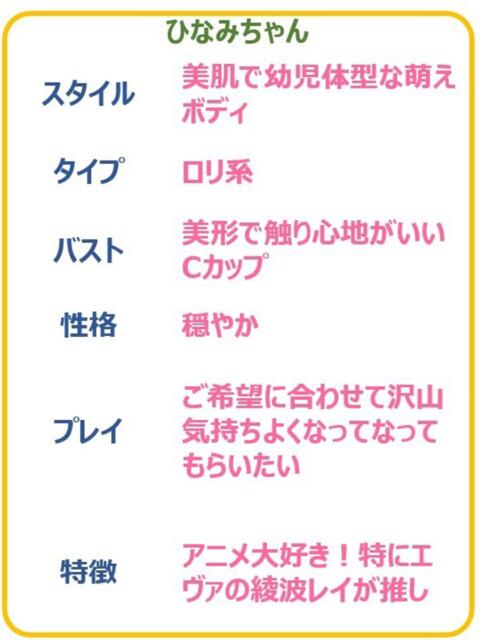 ひなみ☆イジリ好きな甘えっ娘☆ PREMIUM～プレミアム～（デリヘル）