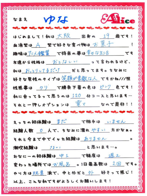 ゆな 究極の素人専門店Alice-アリス-(デリヘル)