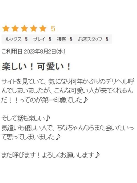 ちな プロフィール 大阪店(デリヘル)