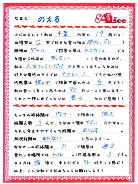 のえる 究極の素人専門店Alice-アリス-（デリヘル）