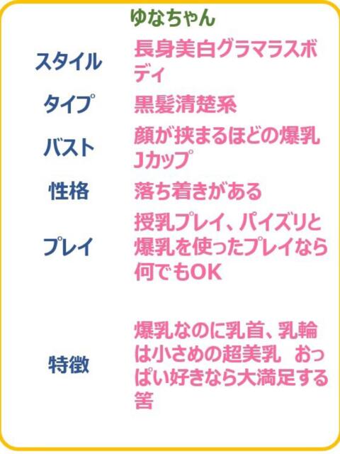 ゆな　☆神の巨爆乳降臨☆ PREMIUM～プレミアム～（デリヘル）