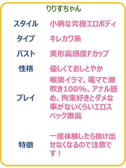 りりす☆ヤバすぎハイスペ美女☆ PREMIUM～プレミアム～（デリヘル）