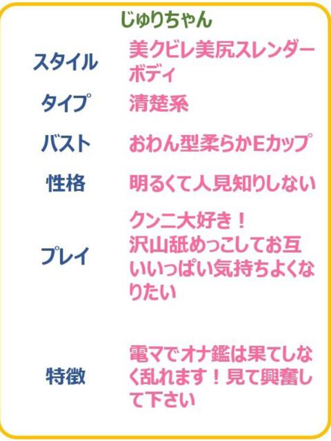 じゅり☆ク◯ニ好きな超変態娘☆ PREMIUM～プレミアム～（デリヘル）