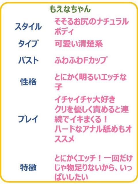 もえな☆連続イキする清楚系痴女 PREMIUM～プレミアム～（デリヘル）