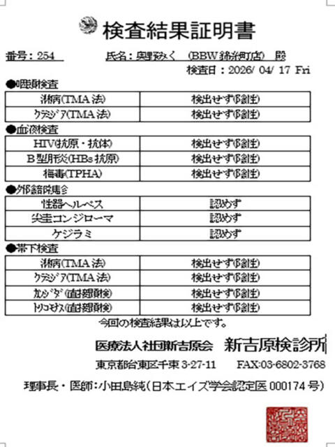 奥野 BBW錦糸町店（ぽっちゃりデリヘル）