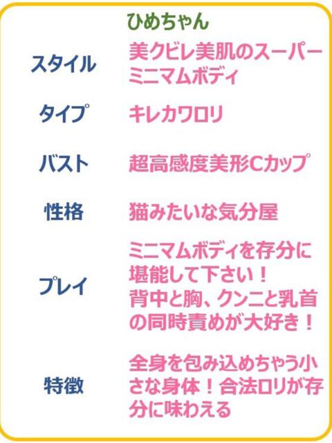ひめ　☆合法ロリのミニマム娘☆ PREMIUM～プレミアム～（デリヘル）