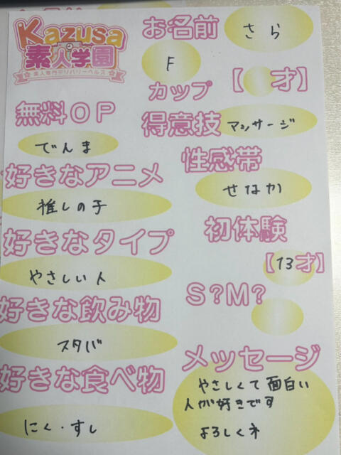 さら kazusa素人学園　木更津店（デリヘル）