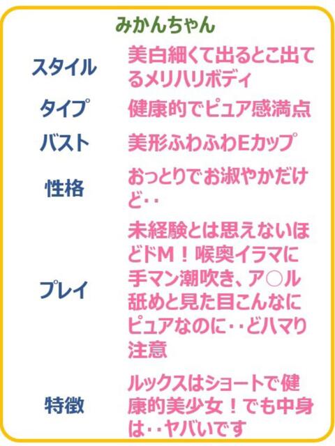 みかん☆全身敏感な清純派ドM娘 PREMIUM～プレミアム～（デリヘル）