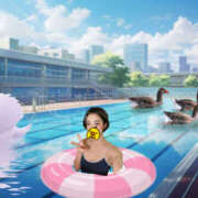 ヒメ日記 2025/08/28 11:46 投稿 ひかり プールサイド