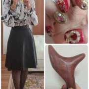 岡田さりな クリスマスネイルパート2でフェザータッチ ワイフコレクション