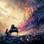 結月(ゆづき) 音楽をイメージした絵 相模原人妻城