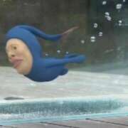 ♪なぎ♪ ラス1 水色りぼん