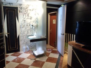 HOTEL PARIS(パリス)(渋谷区/ラブホテル)の写真『50*号室,左奥が出入り口,右のドアがトイレ,トイレ手前左ににバスルーム』by セントマーチン