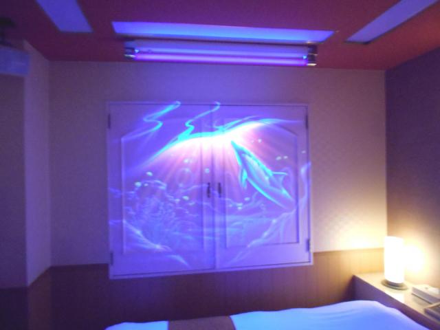 HOTEL VIEW(所沢市/ラブホテル)の写真『312号室、ブラックライトで幻想的な絵が浮かび上がりました。』by もんが～