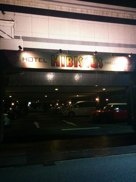 ハイビスカス八潮(八潮市/ラブホテル)の写真『夜 駐車場出入口 西側』by ましりと