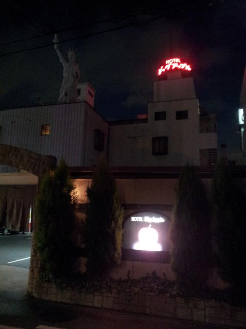ホテル ビッグアップル(尼崎市/ラブホテル)の写真『夜の駐車場出口付近』by 少佐