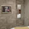 ホテル ボニータ相模原(相模原市/ラブホテル)の写真『213号室、壁飾りと鏡（窓をふさいでいる）』by おむすび
