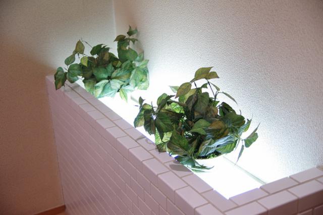 HOTELソシアルプラザ(さいたま市大宮区/ラブホテル)の写真『307号室　左ベッドサイドの観葉植物』by マーケンワン