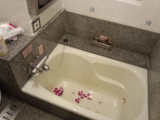ホテル大和リゾート(世田谷区/ラブホテル)の写真『210号室浴室内。花弁を散りばめて給湯。』by 名無しさん（ID:599）