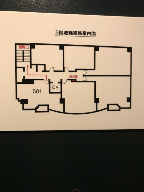 ラピア(新宿区/ラブホテル)の写真『501号室の避難経路図』by 少佐