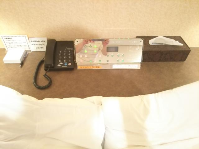 ホテル ES（エス）(札幌市中央区/ラブホテル)の写真『202号室　ベッドの頭部分　電話と空調・優先端末』by 酒肴