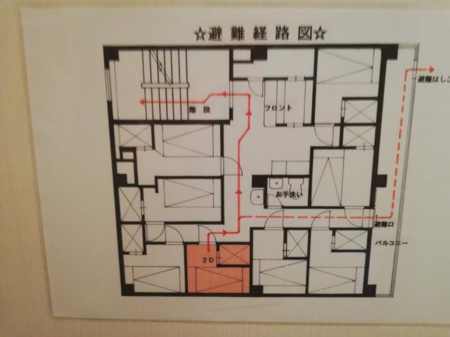 レンタルルーム アプレ(港区/ラブホテル)の写真『204号室　避難経路図』by ところてんえもん