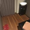 五反田ROYAL(ロイヤル)(品川区/ラブホテル)の写真『（6号室）ベッド下。洗面台は使えないようです。カーテンの奥は窓になってました。』by こーめー