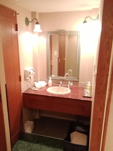 ニュー京浜(横浜市保土ケ谷区/ラブホテル)の写真『54号室利用。洗面所はこんな感じ。』by キジ