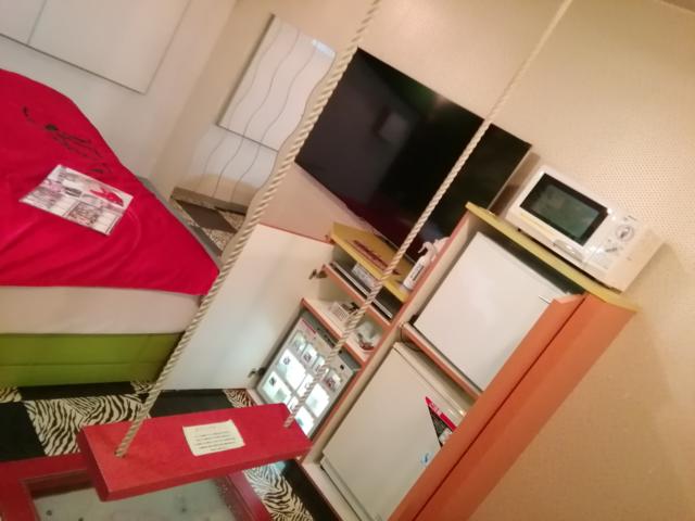 愛愛賓館(アイアイヒンカン)(横浜市栄区/ラブホテル)の写真『303号室利用。ブランコとTV、冷蔵庫など。』by キジ