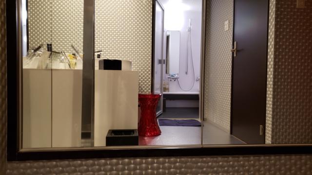 AtoZ諏訪インター店(諏訪市/ラブホテル)の写真『503（VIP）入ってすぐ洗面台と浴室が見えますがガラスの壁があるので激突しないよう注意！』by 折口 直公