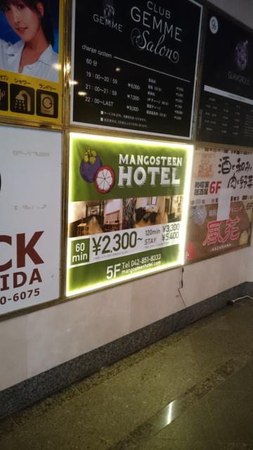 マンゴスチンホテル(町田市/ラブホテル)の写真『半地下にある看板』by angler