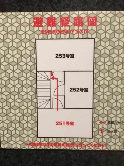 閉店？したホテル(ID:132715)(台東区/ラブホテル)の写真『251号室　部屋配置図』by 町田氏