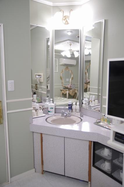 ホテル エレガンス(台東区/ラブホテル)の写真『205号室　三面鏡仕様の洗面台』by マーケンワン
