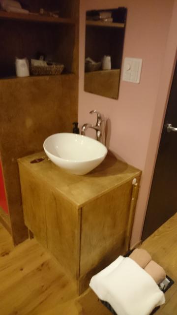マンゴスチンホテル(町田市/ラブホテル)の写真『514号室の洗面台。小さいですがベッドサイドなので便利です。(*^^*) 鏡が小さいですが。』by angler