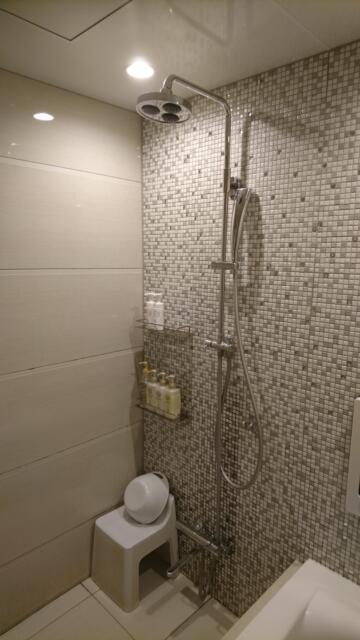 ホテルヴィクトリアコート関内(横浜市中区/ラブホテル)の写真『202号室（シャワー部分。スライド固定式。レインシャワーあり）』by 格付屋