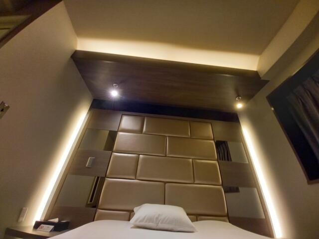 ホテル大山(新宿区/ラブホテル)の写真『106号室、足元側から見た照明の様子。足元側は暗い。』by angler