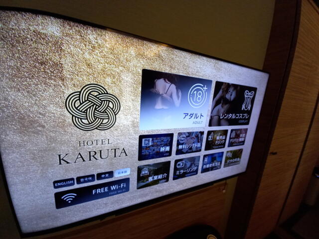 HOTEL KARUTA 赤坂(港区/ラブホテル)の写真『503号室のテレビ画面』by angler