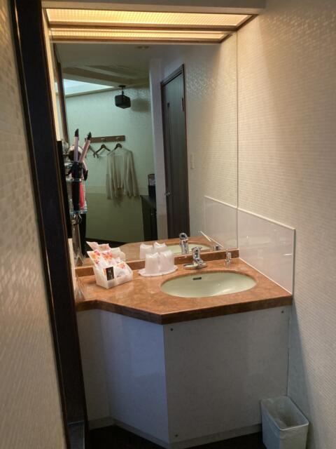 ホテル グランドカーム(大阪市/ラブホテル)の写真『403　洗面　映っているものはご愛嬌ｗ』by 輝rin
