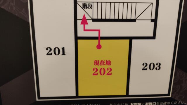 HOTEL ONYX（オニキス）(渋谷区/ラブホテル)の写真『202号室　避難経路図』by ところてんえもん