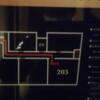 ホテルモアナ(新宿区/ラブホテル)の写真『２０３号室　避難経路図』by ところてんえもん
