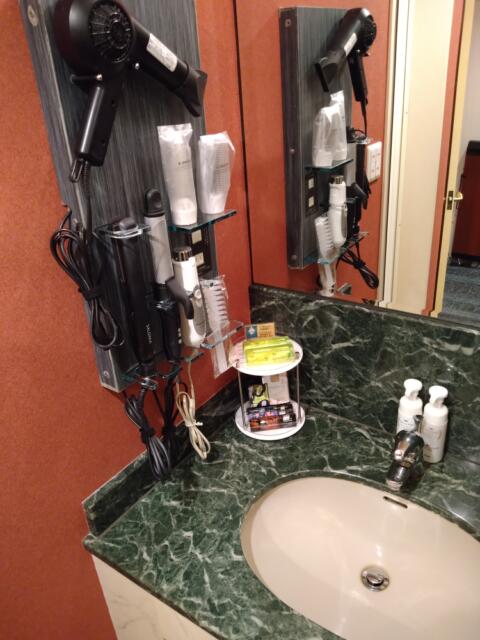 サンモリッツエコ(台東区/ラブホテル)の写真『121号室 洗面台脇。ドライヤー、アイロンなどもバッチリです。』by きょうけん