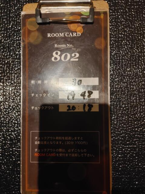 レンタルルーム MK(千代田区/ラブホテル)の写真『802号室 入退出プレート』by ましりと
