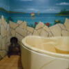 ホテル ゲルマニア(嬉野市/ラブホテル)の写真『103号室の浴室。やや狭いが、お湯は嬉野温泉のヌルヌルとした温泉水』by 猫饅頭
