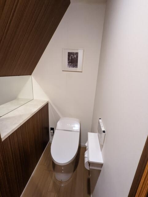 HOTEL DUO（デュオ）(墨田区/ラブホテル)の写真『501号室のトイレ②　奥まってますが結構綺麗でスタイリッシュな便座です。』by ふ～