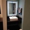 ホテル パル新宿店(新宿区/ラブホテル)の写真『302号室 洗面所。鏡の右にドライヤーなど、洗面台の下にタオル類』by なめろう