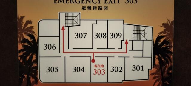 HOTEL COCO BALI（ココバリ）(渋谷区/ラブホテル)の写真『303号室　避難経路図』by ところてんえもん