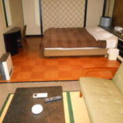 ホテル ヴィラコモ(全国/ラブホテル)の写真『206号室をベッド側から見る。奥に和風の畳、左側にお風呂などのドアがある』by 猫饅頭